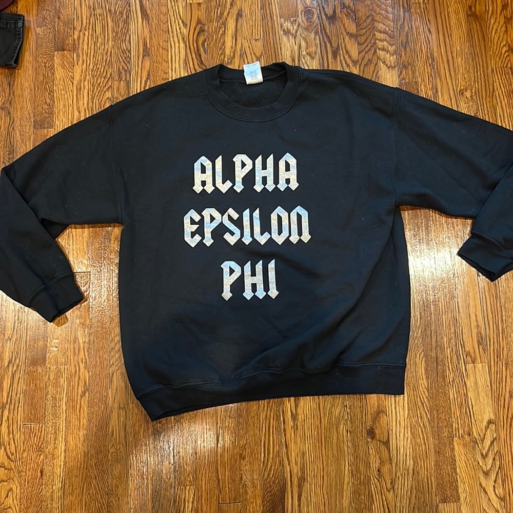 Aephi black large sweatshirt reflective letters